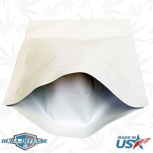 6" x 9" Dura-Defense Child-Resistant Ounce Cannabis Marijuana Pouch Bag by Dura-Pack | Color: White