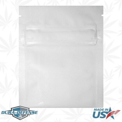 4" x 5" Dura-Defense Child-Resistant Gram Cannabis Marijuana Pouch Bag by Dura-Pack | Color: White