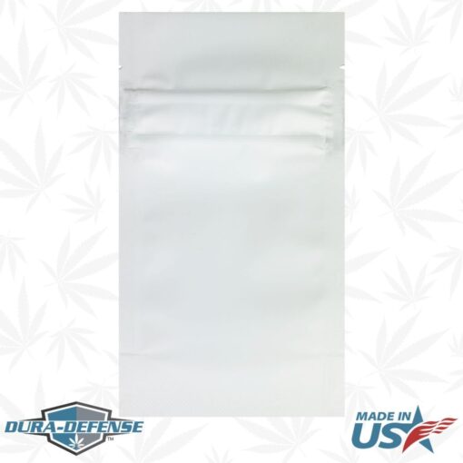 4" x 7" Dura-Defense Child-Resistant Quarter Ounce Cannabis Marijuana Pouch Bag by Dura-Pack | Color: White