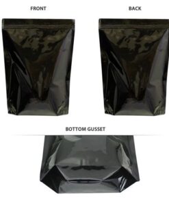 204-006-010 ∙ Bag, Black, Stand Up, Bottom Gusset, 12" W x 16" H x 5" G, 5.4 mil