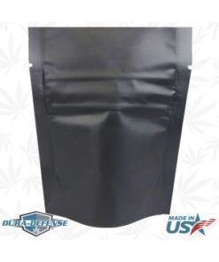 216-001-010 ∙ Bag, Matte Black, CR Zipper, Stand Up, Bottom Gusset, 4" W x 5" H x 2.25" G, 5 mil