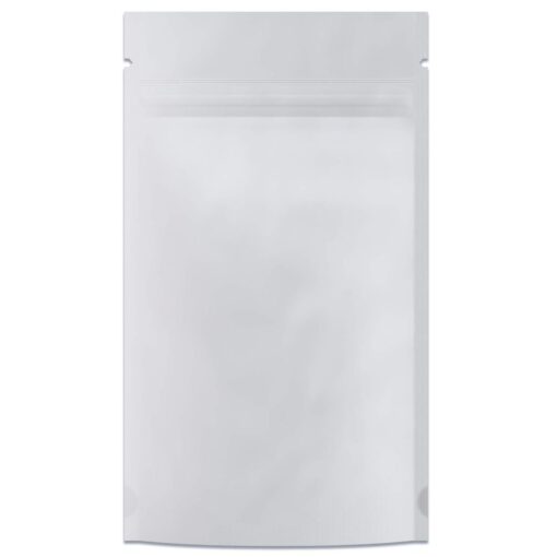5" x 8" White Dura-Defense Cannabis Marijuana Stand Up Pouch Bag by Dura-Pack | Half Ounce