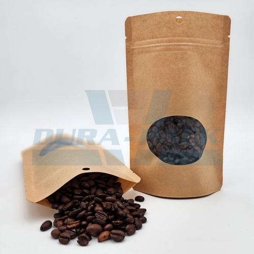 Brown Oval Window Coffee Pouch