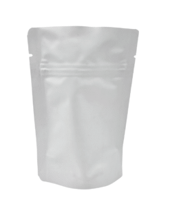 207-001-0400∙ Bag, Matte White, Stand Up, Bottom Gusset, 4" W x 6" H x 2.25" G, 5.4 mil